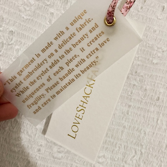 Loveshackfancy Jayce White Smocked Lace Mini Ruffle Dress Size L NWT - Picture 8 of 14